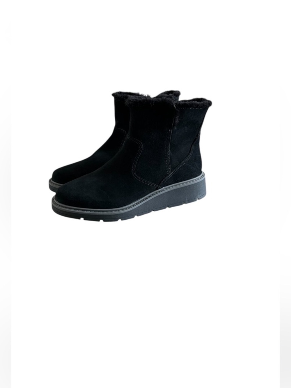Clarks NEW Ivery Opal Suede Ankle Boots In Black Size 7.5